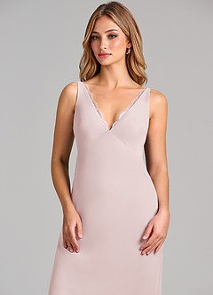 Azazie Tianna Final Sale Blushing Pink Sheath Chiffon Dress image6
