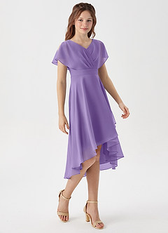 Azazie Graciela Junior Tahiti A-Line Pleated Chiffon Dress image5