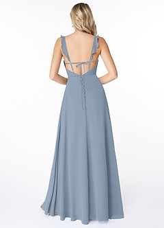 Azazie Everlee Final Sale Desert Rose A-Line Ruched Chiffon Dress image2