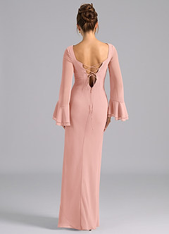 Azazie Leone Bridesmaid Dresses Rosette Mermaid Corset Chiffon Dress image6