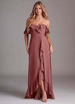 Azazie Lyra Bridesmaid Dresses Amethyst A-Line Chiffon Convertible Dress image1