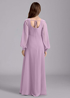 Azazie Bondi Junior Vestido de Glicinia de Gasa de Corte en A con Blusón image2