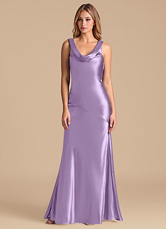 Azazie Rylina 신부 들러리 드레스 인어 메탈릭 새틴 바닥 길이 드레스 image5