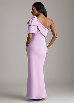 Azazie Yuanna Bridesmaid Dresses Frosted Lilac Mermaid One Shoulder Chiffon Dress image6