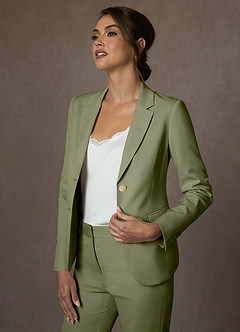 front Whitney Pistachio Structured Stretch Blazer