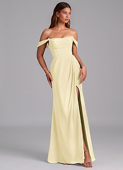 Azazie Johana At-home Try On Dresses Black Mermaid Off the Shoulder Chiffon Convertible Dress image6