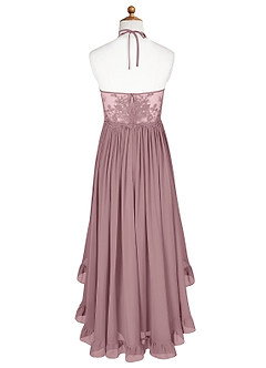 Azazie Sarafina A-Line Lace Chiffon Asymmetrical Junior Bridesmaid Dress image7