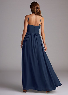Azazie Calianna Bridesmaid Dresses Dark Navy A-Line Off the Shoulder Chiffon Convertible Dress image5