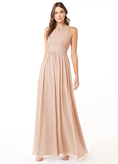 Azazie Luz Brautjungfernkleider A-Linie Spitze Chiffon Kleid Englisches Rosa image6