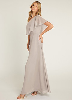 Azazie Lizzy Bridesmaid Dresses A-Line One Shoulder Chiffon Floor-Length Dress image3