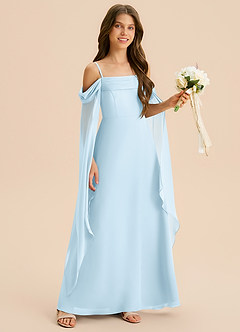 Azazie Moana Junior Klä av A-Line i Chiffong Plisserad image6