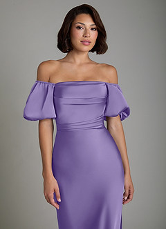 Azazie Lea Bridesmaid Dresses Tahiti Mermaid Off the Shoulder Stretch Satin Convertible Dress image5