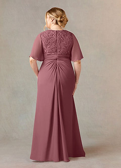 Azazie Carson Mother of the Bride Dresses Desert Rose A-Line V-Neck Lace Chiffon Dress image7