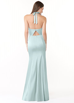 Azazie Emeria Brautjungfernkleider Meerjungfrau-Linie Plissee Stretch-Satin Kleid Seegrün image3