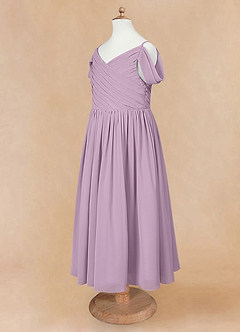 Azazie Chelle Flower Girl Dresses Wisteria A-Line Pleated Chiffon Dress image8