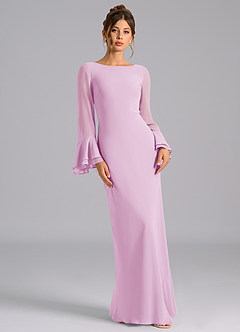 Azazie Leone Bridesmaid Dresses Candy Pink Mermaid Corset Chiffon Dress image4