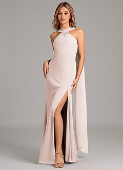 Azazie Kinsley Suknie dla druhen Syrena Pofałdowany Szyfon Do ziemi Sukienka image4