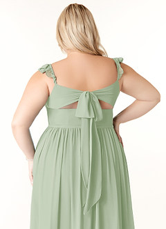 Azazie Metz Final Sale Dusty Sage A-Line Sweetheart Ruched Chiffon Dress image12