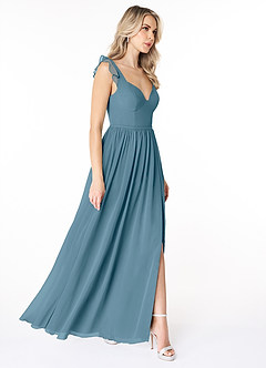 Azazie Stassie Final Sale Bermuda A-Line Sweetheart Ruched Chiffon Dress image4