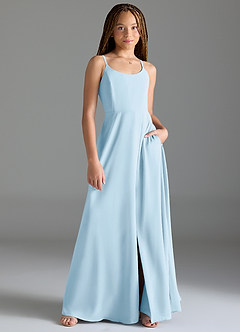 Azazie Moira Junior Agave A-Line with Pockets Chiffon Dress image1