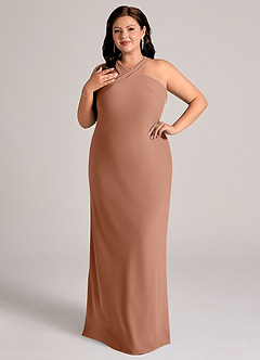 Azazie Doretta Bridesmaid Dresses Bronzer Mermaid Pleated Chiffon Dress image9