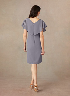 Azazie Julia Mother of the Bride Dresses Shadow Sheath V-Neck Pleated Chiffon Dress image4