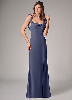 Azazie Callie Bridesmaid Dresses Stormy Mermaid Side Slit Chiffon Convertible Dress image3
