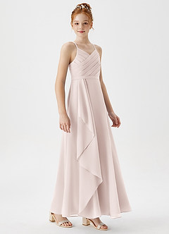 Azazie Mariela Junior Vestido de Pétalo De Rosa de Gasa de Corte En A con Plisado image4
