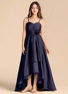 Azazie Catalina Junior Stormy A-Line Sweetheart Neckline Stretch Satin Dress image1