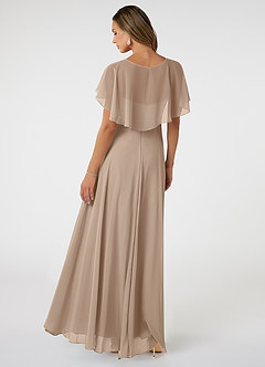 Azazie Jamie Bridesmaid Dresses Taupe A-Line Chiffon Dress image5