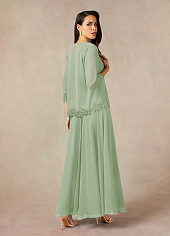 Azazie Devana Mother of the Bride Dresses Dusty Sage A-Line Sequins Chiffon Dress image2