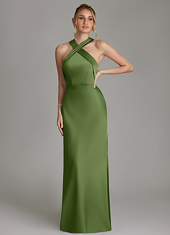 Azazie June Bridesmaid Dresses Juniper Sheath Stretch Satin Dress image3