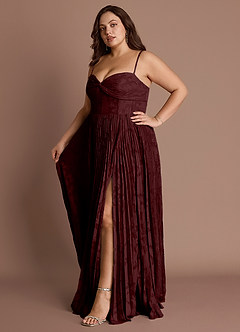Akiko Wine Pleated Maxi Dress image9