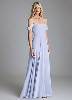 Azazie Seriana Brudtärnklänningar Klä av A-Linje i Chiffong Av axeln Lavendel image4