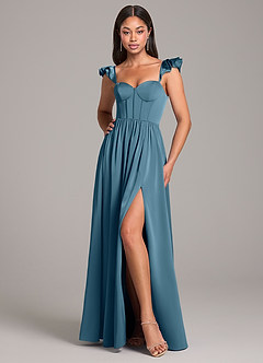 Azazie Denisse Bridesmaid Dresses Bermuda A-Line Ruched Stretch Satin Dress image5