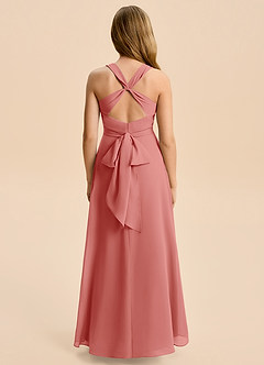 Azazie Kirsten Junior A-Linie Plissee Chiffon Kleid Antike Rose image3