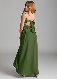 Azazie Zeya Junior Olive A-Line Chiffon Dress image5