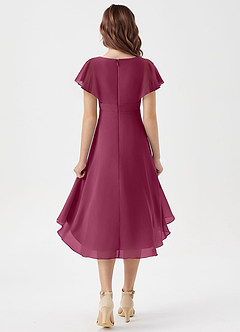 Azazie Graciela Junior Mulberry A-Line Pleated Chiffon Dress image2