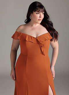 Azazie Sophie Bridesmaid Dresses Cinnamon A-Line Off the Shoulder Chiffon Convertible Dress image11