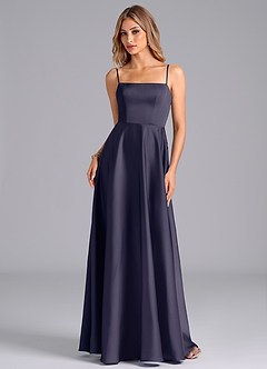 Azazie Elita Bridesmaid Dresses Stormy A-Line Pleated Stretch Satin Dress image6