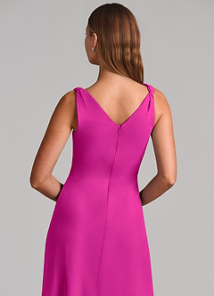 Azazie Nerine Brudtärnklänningar Klä av A-Linje i Chiffong Plisserad Fuchsia image7
