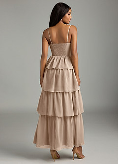 Azazie Kaiden Bridesmaid Dresses Taupe A-Line Sweetheart Neckline Chiffon Dress image2