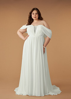 Azazie Fawn Wedding Dresses Cream A-Line Sweetheart Sequins Chiffon Dress image9
