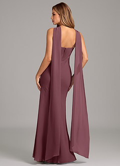 Azazie Kinsley Bridesmaid Dresses Sangria Mermaid Pleated Chiffon Dress image2
