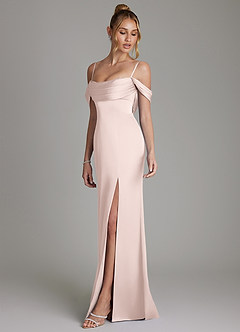 Azazie Nira Abiti da Damigella Abito Sirena in Raso Elasticizzato Corsetto Rosa Rossore image6