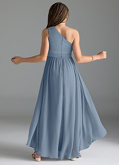 Azazie Mathilda Junior Dusty Blue A-Line Pleated Chiffon Dress image2