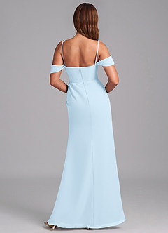 Azazie Johana Bridesmaid Dresses Sky Blue Mermaid Off the Shoulder Chiffon Convertible Dress image2