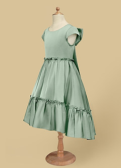 Azazie Lee Final Sale Agave A-Line Bow Stretch Satin Dress image8