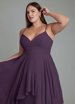 Azazie Zaina Bridesmaid Dresses Plum A-Line Chiffon Dress image12