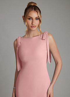 Azazie Luddie Bridesmaid Dresses Dusty Rose Mermaid Bow Chiffon Dress image3